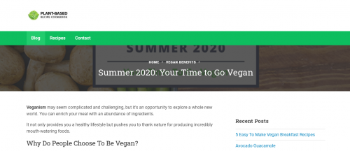 Veganism is a widespread practice of avoiding animal products, especially in the diet. Going vegan this summer will help you explore the nutritious world of vegan food.

Read more:- https://www.plantbasedcookbook.com/summer-2020-your-time-to-go-vegan/