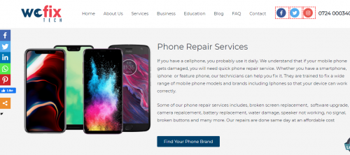 Professional same day phone repair in Nairobi Kenya. From Iphone broken screen replacement to Samsung battery replacement and other repair services

Wefix Tech is a professional repair company in Nairobi that primarily deals with smartphones, iPhones, tablets, iPads, laptops, Macbooks, and game consoles. We also sell brand new phones and laptops.aOur core business is repair of electronic gadgets. We offer repair services to individuals, corporates and education institutions. We also supply phones, laptops, and other IT gadgets to education institutions and businesses at affordable prices.
#iPadscreenreplacementnearme #iPadscreenReplacementinNairobi #iPhonerepairshopsNairobi #BrokenscreenrepairNairobi #HuaweiphonerepairinNairobi #OppomobilerepairinNairobi #SamsungphonerepairinNairobi #NokiaphonerepairinNairobi #XiaomiphonerepairinNairobi #InfinixphonerepairinNairobi #TecnophonerepairinNairobi #lgphonerepairinNairobi #HTCphonerepairinnearme


Web:- https://wefixtech.co.ke/services/cellphone-repair/