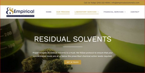 Empirical Solutions offer Residual solvent testing. Residual Solvent Test to identify the presence of harmful solvents, impurities, and other added odorants and chemicals. 

Empirical Solutions offers world-class solutions to meet the need of every cannabis laboratory. We bring professionalism to your fingertips by providing you with the latest and most groundbreaking methodologies the scientific industry has to offer within the realm of cannabis.

#Heavymetaltesting #Potencytesting #Residualsolvents #Mycotoxinstesting #Molecularspectroscopy #Liquidchromatographymassspectrometry #Pesticidestesting #homogeneitytest #terpeneextraction #residualsolventtesting #mycotoxinsmold

Web:- https://www.empiricalsolutionsllc.com/services/residual-solvents-testing/