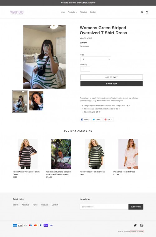We sell online Womens Green Striped Oversized T Shirt Dress. A great way to catch the fresh breeze of autumn, able to rock out whether you’re having  a lazy day at home. 

#PinkDyeT-shirtDress #OnlineT-shirtDressUK #BuyWomensT-shirtdress #stripedtshirtwomen #onlinetshirtEngland #ShopUkT-Shirtsonline #OversizedT-shirtinUK #Navypinkwomendress #T-shirtsavailableonline #buyonlinetshirtsU  #Women'sFashionClothingUK #women'st-shirtsonlineUK #VivociousStore #onlinetshirtsinEngland #WomensstripedoversizedT-shirt

Web:- https://vivocious.co.uk/products/green-striped-oversized-t-shirt-dress