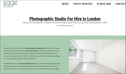 Our ecommerce photographic studio comes with several amenities such as an extensive range of equipment, makeup desk, changing space and Colorama background. 

Sage Studio is a premium photographic and retouching agency based in London. We offer our expertise across the fields of fashion, e-commerce and product photography, working closely with models, makeup artists, hair stylists and artists. Founded by creatives, Sage Studio increases online sales, producing inspiring images that respect and emphasis your brand identity. Our professional growth passes through fashion, design and business people, where every campaign is the sum of our and your ideas and the goal is the creation of stunning visual contents to resonate across the internet. Fast, reliable and trust able, Sage Studio partners with a vast array of customers from all industries, from fashion to product, and everything in between. No job is the same, and we love to hand craft every single project from the initial brain-storming and sketches, offering every time a different and distinguishing product. Whether our client is a one-man-band or an established business, we put the same amount of effort and loyalty on each project. Only our goal is the same: create something stunning!

#ghostmannequinphotographylondon #fashionphotographystudiolondon #ghostmannequinphotography #packshotphotographylondon #ecommercephotographylondon #ecommercephotographystudio

Read More:- https://www.sagestudio.co.uk/photographic-studio-hire-london/