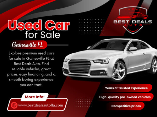 Buyers should always request available history information and take time to inspect the vehicle closely. Test drives are essential when evaluating Used cars for sale Gainesville FL, as they reveal how the vehicle performs under real driving conditions.

Address: 3432 N Main St, Gainesville, FL 32609, United States
Phone No: +13523167767