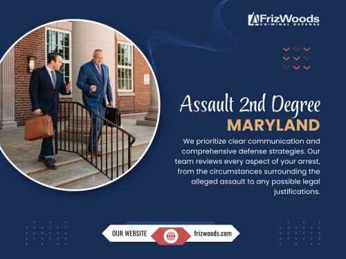 At its core, the law focuses on actions that cause physical harm, create a fear of immediate harm or involve unwanted touching. Assault 2nd Degree Maryland does not require a weapon or serious injury, which is why these charges appear frequently in both minor and serious disputes.

Click Here for More Information: https://frizwoods.com/assault-second-degree

Google Map: http://goo.gl/maps/PWdeowqfLwKPNNcJ8

FrizWoods LLC
Address: 14513 Main St B, Upper Marlboro, MD 20772, United States
Phone: +1 (301) 720-1917

Read Our Blogs:
https://frizwoods.blogspot.com
https://frizwoods.medium.com
https://frizwoods.wixsite.com/frizwoods

More Links:
https://linktr.ee/frizwoods
https://www.pinterest.com/frizwoods
https://en.gravatar.com/frizwoods