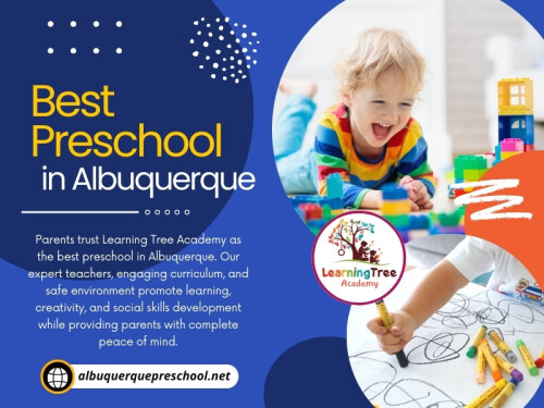 Selecting the best preschool in Albuquerque is a significant decision for every parent. The early years of a child’s education are critical for building a foundation that shapes their future learning, social skills, and emotional development. With many options available, knowing what to prioritize when choosing a preschool is essential to ensure your child’s success and happiness.

Learning Tree Academy
Address: 3615 Candelaria Rd NE, Albuquerque, NM 87110, United States
Phone: +1-505-888-1668

Google Map: http://goo.gl/maps/sXHaNYEYyPwfkx4KA

Read Our Blogs:
https://albuquerquepreschool.blogspot.com
https://albuquerquepreschool.tumblr.com
https://albuquerquepreschool.medium.com

More Links:
https://c8ke.com/albuquerquepreschools
https://dzone.com/users/4670266/albuquerquepreschool.html
https://www.pinterest.com/albuquerquepreschool