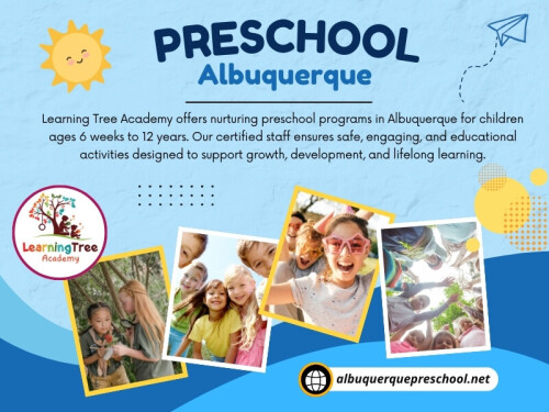 Preschool Albuquerque programs are designed for children aged 3–5 and emphasize early childhood education rather than extended childcare. The goal is to prepare children for kindergarten through structured learning activities, interactive lessons, and skill-building exercises.

Learning Tree Academy
Address: 3615 Candelaria Rd NE, Albuquerque, NM 87110, United States
Phone: +1-505-888-1668

Google Map: http://goo.gl/maps/sXHaNYEYyPwfkx4KA

Read Our Blogs:
https://ltapreschool.wixsite.com/albuquerquepres
https://albuquerquepreschool.tumblr.com
https://albuquerquepreschool.medium.com

More Links:
https://beacons.ai/albuquerquepreschool
https://www.behance.net/albuquerquepreschool
https://www.reddit.com/user/albuquerquepreschool