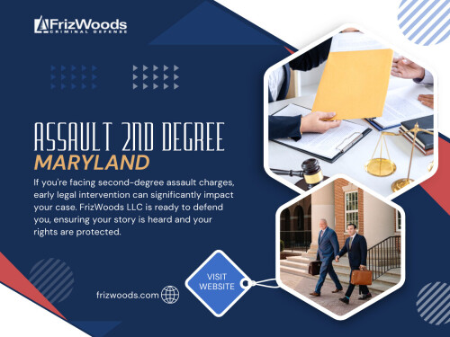 If you are currently dealing with an Assault 2nd Degree in Maryland charge, you do not have to navigate it alone. The team at FrizWoods LLC is available to help you take the right steps from the very beginning.

Click Here for More Information: https://frizwoods.com/assault-second-degree

Google Map: http://goo.gl/maps/PWdeowqfLwKPNNcJ8

FrizWoods LLC
Address: 14513 Main St B, Upper Marlboro, MD 20772, United States
Phone: +1 (301) 720-1917

More Links:
https://c8ke.com/frizwoods
https://www.behance.net/frizwoods
https://medium.com/@frizwoods