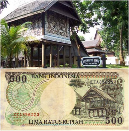 Uang 500 Rupiah Rumah Adat Kalimantan Timur