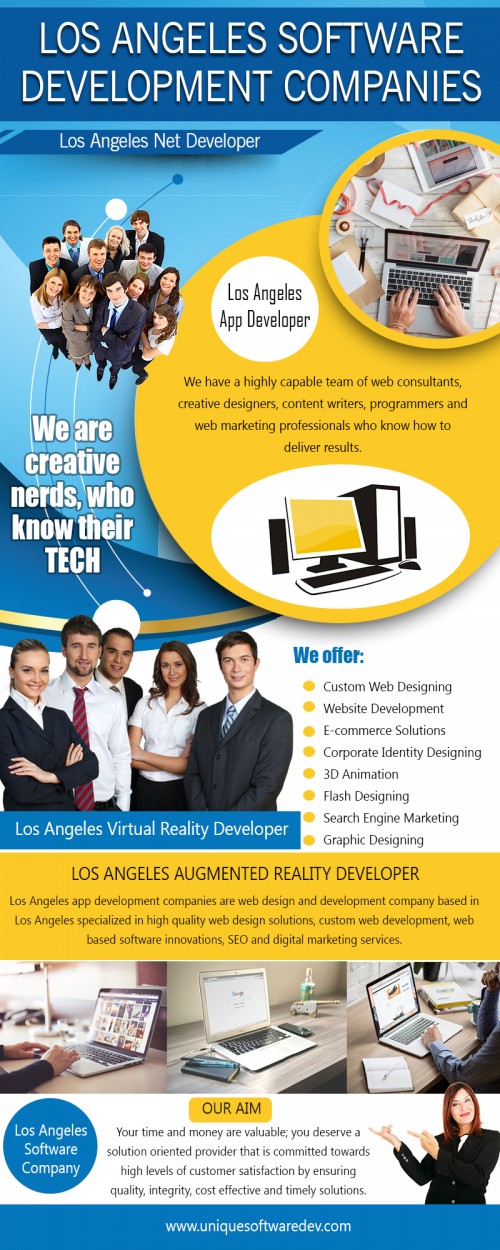 Our Site : http://www.uniquesoftwaredev.com/blog/los-angeles-software-companies/
Software companies help by providing knowledge so people can learn and prosper. We continuously strive for improvement to add new technology. We move fast in doing this to keep up with demand. Often we hold long term customer relationships. Los Angeles software companies have a very talented workforce that is used to help foster innovation.  
MY social : https://twitter.com/dallasmobileapp
More Links : https://www.merchantcircle.com/blogs/los-angeles-app-companies-dallas-tx/2018/3/Los-Angeles-Software-Companies/1440376
http://losangelesappcompany.myfreesites.net/
https://losangelesappcompany.skyrock.com/