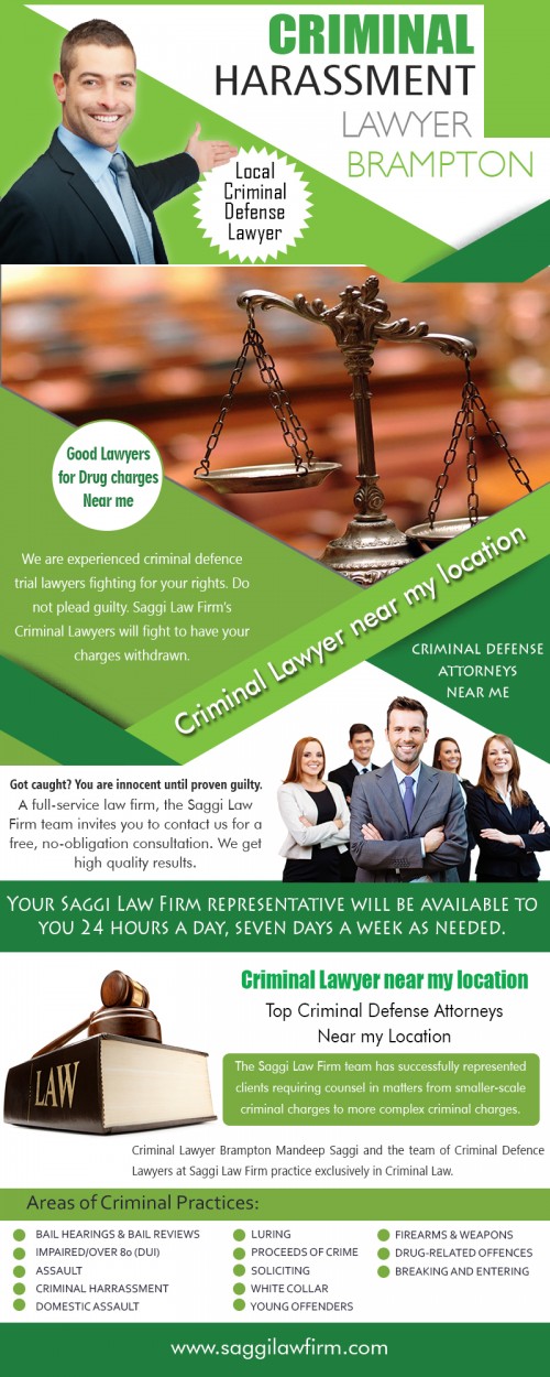 Our Website: http://saggilawfirm.com/
Criminal lawyer not only carries out all the proceeding skillfully but also helps you understand them and simplifies it for you. A person who is arrested for any crime faces the unpleasant fact that his freedom and livelihood and in some cases even the livelihood of his family is at stake. He needs to get out of the situation as soon as possible with the help of the right criminal lawyer to defend him in court. The following tips would help in selecting the best suited criminal lawyer. Criminal Defense Lawyer Near My Location base their practice through the reputation they have built up over the years. 
My Profile: https://site.pictures/lawfirmsbrampton
More Links: https://site.pictures/image/d538X
https://site.pictures/image/d5uz8
https://site.pictures/image/d5Tvp