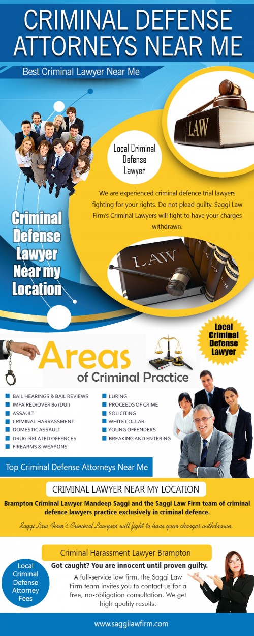 Our Website: http://saggilawfirm.com/
A criminal lawyer is chosen carefully. One of several duties of the criminal lawyer would be to provide counsel of defense for their clients. To be able to correctly do that, a lawyer must reserve their personal viewpoint in regards to a situation. They must reserve the judgment regarding the guilt or innocence of their client. Good Criminal Lawyers Near Me often tends to make appearances within the courtroom. Along with presenting their case at trial. They will see through a case from beginning to end. For example, these types of lawyers should appear at bail proceedings along with other administrative proceedings.
My Profile: https://site.pictures/lawfirmsbrampton
More Links: https://site.pictures/image/d5Tvp
https://site.pictures/image/d5hrO
https://site.pictures/image/d517l