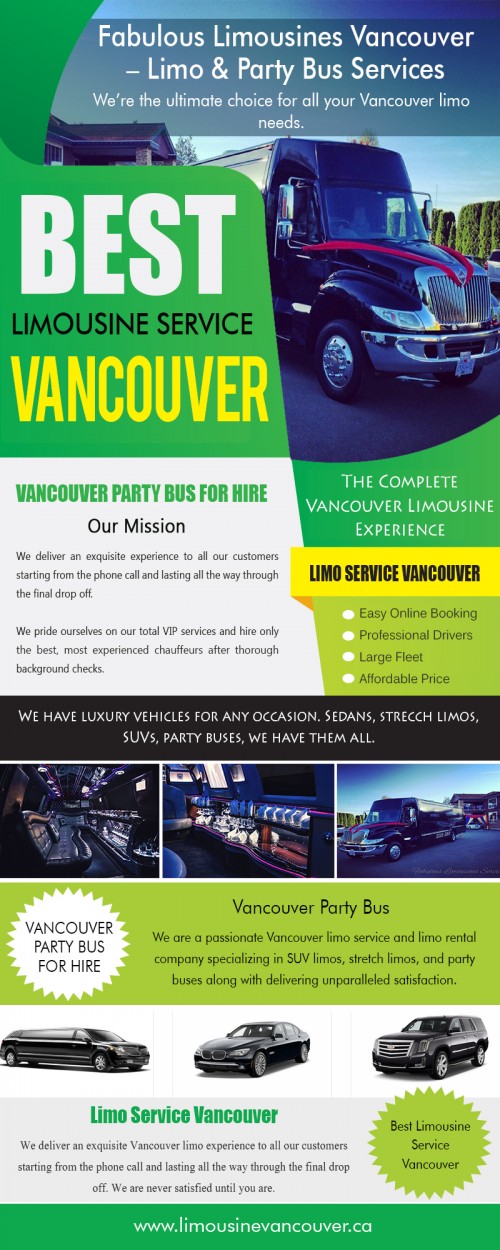 Our site : https://www.limousinevancouver.ca
Limousine service prices are vastly different, but if you determine your needs, consider the occasion, plan ahead and save for the service, then making the correct decision for you will be easy resulting in a memorable experience for you and/or your guests. When hiring your next Vancouver Limo for hire keep in mind the occasion, model and size of limousine to determine how much to spend. With these considered factors in place, you shall be sure to find the best Affordable Coquitlam Limousine Service for your needs.
My Socila : https://twitter.com/Coquitlamlimo
More Links : https://www.thinglink.com/Coquitlamlimo
https://start.me/p/8ymDq1/limo-service-coquitlam
https://socialsocial.social/user/coquitlamlimo/