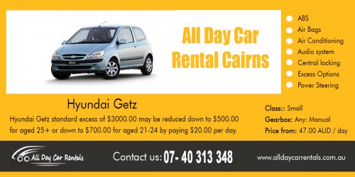 Our Website : http://alldaycarrentals.com.au/
Contact your business so you can get All Day Cairns Car Rental cost or package for business or individual use. Car rental companies normally use commitment programs as well as VIP memberships. These are indicated to urge return customers. If you are the type of person who rents out autos frequently after that it would certainly be much more practical to use these promos. As a commitment program participant, you could get price cuts upon cars rental reservations. Likewise, some companies which frequently get the solutions of autos rental agencies are offered automated VIP membership for their employees.
More Links : http://cairnscarhire.my-free.website/
http://saraincairns.fourfour.com/page:car_rental_cairns
http://publish.lycos.com/rentcarcairns/all-day-car-rentals-car-hire-cairns/