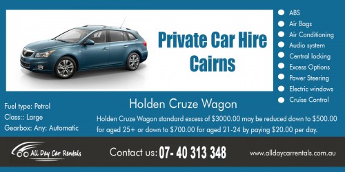 Our Website : http://alldaycarrentals.com.au/
The comfort you could get out of using rented out autos is likewise invaluable. Even if you have currently bought your personal car, you can still obtain a lot of gain from leasing as well as you can reserve your car for a special date or family vacation. Utilizing inexpensive Private Car Hire Cairns could conserve you a lot of cash due to the fact that you do not have to stress over keeping your car and securing it from deterioration. It can also increase your self-confidence to a degree where you can do virtually anything - secure an important business deal, gain brand-new customers, or simply be an inspiration to other individuals.
More Links : http://myfirstworld.com/saraincairns
http://saraincairns.brushd.com/pages/cheapest-car-hire-cairns-airport
https://www.youtube.com/channel/UCBh3Pb4TG6lSQ2fWtltQHmA