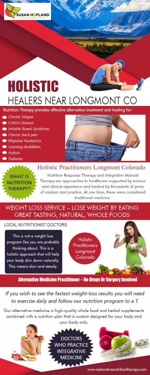 Our Website: http://restorativenutritiontherapy.com/
Registered Nutritionist Longmont, CO  correct eating habits of patients and help them lead a healthy life. They are employed to assist people to plan meals depending upon their age, work and lifestyle. If the patients have a special disorder like diabetes or heart disease, the diets are customized for them. They monitor their patients repeatedly and implement the effects on the diet plans.
My Profile: https://site.pictures/nutritionalco
More Links: 
https://followus.com/nutritionaltherapyco
https://www.4shared.com/u/Fud-T834/pelkoo78.html
https://goo.gl/maps/HGtujUhdjUq