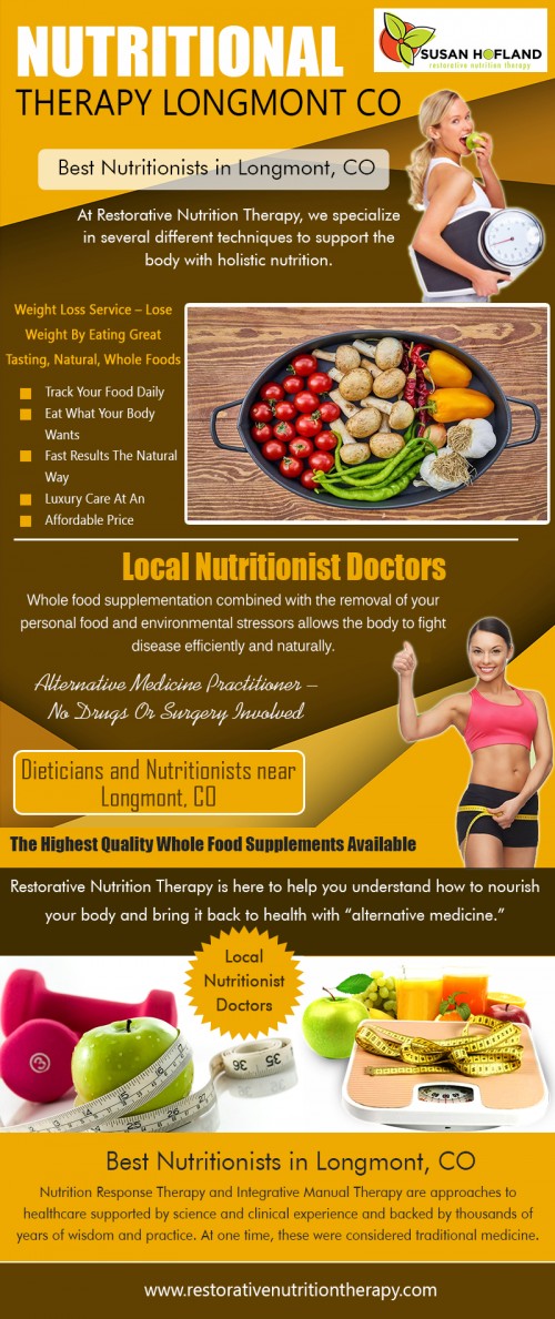Our Website: http://restorativenutritiontherapy.com/
A holistic healers near Longmont CO specializes in just one or two practices. For example, a practitioner that offers acupuncture will generally not also offer mental health therapy. In fact, if you do encounter a 'jack of all trades' practitioner, it may be a sign to be wary. These treatments can take years of experience to perform correctly, and it is impossible for just one practitioner to understand and be able to utilize every single one.
My Profile: https://site.pictures/nutritionalco
More Links: 
https://twitter.com/CoNutritional
https://plus.google.com/u/0/111226376769789604707
https://www.youtube.com/channel/UCnfdZwNEQfpxiYTXoB8r-RA