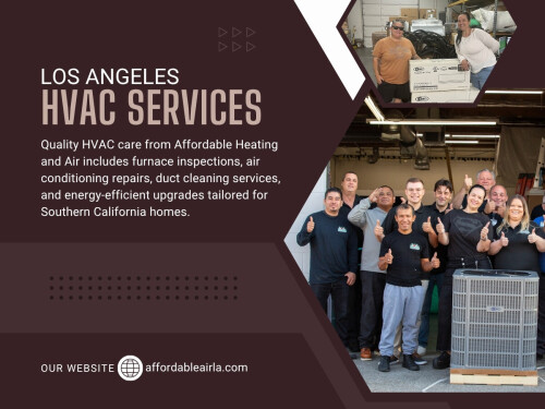 A lot of people think about HVAC service only when something breaks. But dependable companies usually focus on prevention as much as repairs. Regular inspections, maintenance visits, airflow checks, and system cleaning can help homeowners avoid sudden breakdowns later. That’s one reason why many homeowners now schedule seasonal Los Angeles HVAC services before peak summer temperatures arrive.

Find us on Google Map: https://maps.app.goo.gl/AmnAG3GCtMLZFQca6

Contact: Affordable Heating and Air
Address: 9601 Cozycroft Ave Unit 1, Chatsworth, CA 91311, United States
Customer Service: +1-818-722-1332
