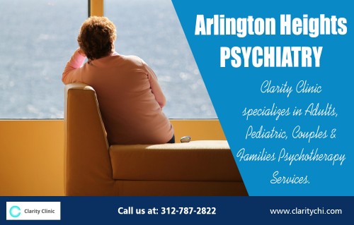 PSYCHIATRY arlington heights with scheduled telepsychiatry https://claritychi.com/location/arlington-heights-il/
Find Us : https://goo.gl/maps/tKXRqfSM2ev
A PSYCHIATRY arlington heights can change the roots of your thought process by helping you gain your controls of life back in your hand. They can teach you to make your own choices and develop greater understanding which can strengthen you to cope with the losses and overcome the traumatic experiences.
My Social :
http://www.folkd.com/user/couplescounseling
https://www.smore.com/0zubj-psychiatry-arlington-heights
https://www.youtube.com/channel/UCchx39bNiQiT4mpYQiQXuEA
https://remote.com/clarityclinic


Clarity Clinic Arlington Heights
2101 S Arlington Heights Rd suite 116, Arlington Heights, Illinois 60005
Email :    rreddy@clarityah.com
Website: https://claritychi.com/
Phone : (847) 666-5339
Fax : (847) 637-5479
Working Hours :
Monday To Thursday 7:00 AM To 9:00 PM
Friday : 7:00 AM To 6:00 PM
Saturday & Sunday : 7:00 AM To 5:00 PM

Deals In....

Arlington Heights Couples Counseling
Arlington Heights Marriage Counseling
Couples Counseling Arlington Heights
Heights Marriage Counseling Arlington
Psychiatry Arlington Heights
Therapy Arlington Heights