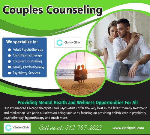 Book an appointment online for Lakeview Couples Counseling at https://claritychi.com/couples-and-marriage-counseling/

Deals In : 

Couples Counseling
lakeview  Couples Counseling
Couples Counseling lakeview

Lakeview Couples Counseling experts can make you aware of the destructive pattern of your life and make you able to change it. Positive changes in the way you think and feel can occur at any age or stage in life. Psychotherapy services are for all including adults, adolescents, couples and families. While working with psychotherapy sessions, the caring and experienced psychotherapy professional engages in a friendly relation with the patient for helping purpose. This can fetch out the mental illnesses, behavioral problems, and personal issues, if any, from the patient.

Social Links : 

https://twitter.com/ArlingtonHeigh4
https://www.instagram.com/arlingtonheight/
https://www.pinterest.com/ClarityClinic/
https://www.flickr.com/photos/couplescounseling/
https://plus.google.com/u/0/103690746029947976563