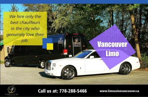 The perfect Limousine Vancouver can offer is at your service AT https://www.limousinevancouver.ca
Find us on Google Map : https://goo.gl/maps/vvpZhDp6BLs
Deals in ...
limo service coquitlam
limo service Richmond
ancouver limousine service
affordable limousine service
best limousine service Vancouver

There are several different event types that could require Limousine Vancouver service. From weddings and proms to airport transportation and group events, riding in a limo driven by an experienced driver takes some of the strain off of the host. With the proper limo company in charge of the travel details, there is no need to be concerned how your party is going to get where they need to go.
ADDRESS- 741 W. 57th Ave #7 Vancouver BC V6P 1S2 Canada
City: Vancouver, State: BC, Zip/Postal Code: V6P 1S2
Business Primary Phone Number: (778) 288-5466
Primary Email Address : info@fabulouslimousines.ca

Social : 
https://www.intensedebate.com/profiles/fablimosvancouver
https://digg.com/u/Coquitlamlimo
https://coquitlamlimo.netboard.me/
https://en.gravatar.com/fablimosvancouver