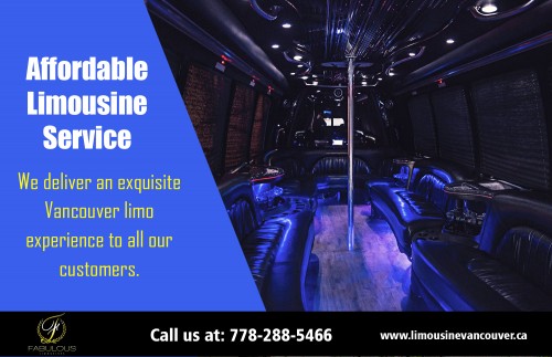 Fabulous Limo Service Coquitlam is the perfect complement for all your events AT https://www.limousinevancouver.ca/coquitlam-limousine
Find us on Google Map : https://goo.gl/maps/vvpZhDp6BLs
Deals in ...
limo service coquitlam
limo service Richmond
ancouver limousine service
affordable limousine service
best limousine service Vancouver

A limo is one of the best vehicles which you can avail of to impress your clients, friends and even acquaintances with. You do not even need to own a limo to impress people. All you need to do is make a reservation with a limo service company, requesting them to drop you to your preferred destination. If you are headed to a client meeting, a limo will surely make a powerful impact. Also, Limo Service Coquitlam can be used to pick up important clients when they arrive for a business trip. The drivers that drive these buses are usually quite friendly, experienced and know the city pretty well.
ADDRESS- 741 W. 57th Ave #7 Vancouver BC V6P 1S2 Canada
City: Vancouver, State: BC, Zip/Postal Code: V6P 1S2
Business Primary Phone Number: (778) 288-5466
Primary Email Address : info@fabulouslimousines.ca

Social : 
http://moovlink.com/?c=BFRWWlM6OWY3ZjZjOTM
http://www.alternion.com/users/Coquitlamlimo/
https://www.instagram.com/coquitlamlimo
https://www.reddit.com/user/Coquitlamlimo/