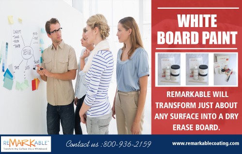 Our Dry Erase Board Paint and transform your surfaces into large writable areas at https://www.remarkablecoating.com

Services:-
whiteboard paint
white board paint
whiteboard wall
dry erase paint
dry erase board paint

For more information about our services, click below links-
https://www.remarkablecoating.com/buy-whiteboard-paint
https://www.remarkablecoating.com/smart-whiteboard-walls/

With White Board Paint and eBeam SmartMarker you will not only turn any surface into a whiteboard but capture, record, stream and sync all of your notes with amazing, innovative technology. Now your whiteboard is ready to use, and with the eBeam SmartMarker, you can now make your whiteboard a whole lot more effective. With the SmartMarker, you can easily slot in any color of dry-erase pen and begin writing, drawing and doodling on your new whiteboard wall. The SmartMarker has five meters of capture area and works in real time.

Contact Us:- 8009362159

Social:
https://www.dailymotion.com/dryErasepaint
https://vimeo.com/whiteboardpaint
http://www.flickr.com/photos/whiteboardpaint/
http://www.mobypicture.com/user/WhiteboardPaint
http://s1294.photobucket.com/user/whiteboardpaint/library/