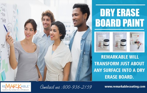 Whiteboard Paint kit that will empower you and your team at https://www.remarkablecoating.com

Services:-
whiteboard paint
white board paint
whiteboard wall
dry erase paint
dry erase board paint

For more information about our services, click below links-
https://www.remarkablecoating.com/buy-whiteboard-paint
https://www.remarkablecoating.com/smart-whiteboard-walls/

Be more productive with the all-new Smart Whiteboard Paint. Make your meetings more effective and interactive by streaming your notes in real time. Slip an everyday marker into the sleeve and wherever you go, whatever you write, with whatever device you use, you and your team can collaborate together easily. With a smart whiteboard wall, you can have a collaborative and useful meeting with all of the necessary contingents wherever they are in the world. Using the eBeam SmartMarker on your ReMARKable whiteboard wall, you can stream your whiteboard notes, brainstorms and doodlings to everyone’s device and live online, wherever they are.

Contact Us:- 8009362159

Social:
https://www.facebook.com/RemarkableCoating/
https://twitter.com/remarkable360
https://www.instagram.com/remarkablewhiteboardpaint/
https://pinterest.com/remarkablepaint/
https://www.youtube.com/user/RemarkableCoating