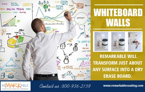 Choosing the best Smart Whiteboard on the market at https://www.remarkablecoating.com/smart-whiteboard-walls/

Services:-
smart whiteboard
smart whiteboard walls
whiteboard walls
whiteboard walls
dry erase walls		

For more information about our services, click below links-
https://www.remarkablecoating.com/how-it-works/
https://www.remarkablecoating.com/whiteboard-wall-meetings-productive/

We can be used to create a traditional whiteboard and also offer a clear coat so you can treat any color-painted surface. Perhaps you want to keep in line with your branding colors, or maybe it will liven up a child’s room – the possibilities are endless. Our coating works best on a smooth painted surface, so sanding or skim the walls to create a smooth surface and ensure that the area is dust-free. Your whiteboard wall kit contains a roller, gloves and ReMARKable Dry Erase Board Paint solutions and the website features a handy video so that you can apply with ease.

Contact Us:- 8009362159

Social:
https://imgur.com/user/whiteboardpaint/posts
https://weheartit.com/whiteboard_paint
https://fancy.com/WhiteboardPaint
https://profile.cheezburger.com/Ideapaint/
https://www.scoop.it/u/whiteboard-paint/curated-scoops
