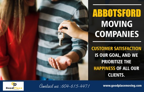 Abbotsford moving companies expert ready to assist you  at https://goodplacemoving.com/

Deals In : 

movers in Abbotsford
abbotsford moving companies
moving companies in Abbotsford
abbotsford moving company
Abbotsford movers

Abbotsford moving companies services are designed to help make any move more straightforward, and take the physical effort out of a job. Moving heavy loads can often present a big challenge, but man and van services can usually carry loads over any distance, and provide precisely the right amount of workforce needed for the job.

Address : 32508 Tulip Cr. Abbotsford, BC V2T 1R8
 
E Mail : support@goodplacemoving.com

Call US : 604-615-4471

Social Links : 

https://www.instagram.com/abbotsfordmovers/
https://www.reddit.com/user/abbotsfordmovers
http://www.alternion.com/users/abbotsfordmovers/
https://abbotsfordmovers.netboard.me/