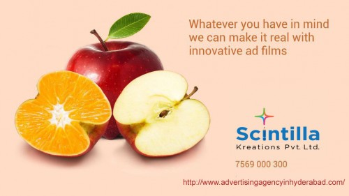 Scintilla Kreations is the best Advertising Agency in Hyderabad – Experts in Branding & Advertising Services- Creative Ad Film, Corporate Film Makers, corporate presentation video makers, documentary videos, branding solutions & Graphic Walkthrough Video makers in Hyderabad.
• Visit our website: http://www.advertisingagencyinhyderabad.com/
• For more details call us: 9030006330 // reach us: #8-3-993, Plot No.7, Doyen Galaxy, 2nd Floor, Srinagar Colony, Hyderabad, Telangana 500073