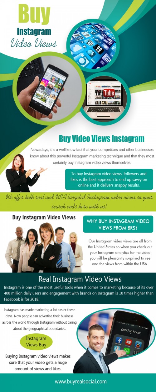 Buy 1000 instagram views that cost you less than a dollar at https://buyrealsocial.com/instagram/
Whether you are trying to build up your brand or trying to bring your business to the next level, Instagram is probably a really good thing for your business no matter what. Considering that your business will benefit from a visual element (most businesses do), When you buy 1000 instagram views it will work well for you and you should leverage it properly.
My Social :
https://www.instagram.com/buyrealsocial/
https://realinstagram.blogspot.com/
https://realinstagramviews.tumblr.com/
https://www.behance.net/realinstagram

Best Instagram Views

Phone :+1 (855) 308-7873
Email : dennis@brsm.io
Deals In....
Instagram Views Buy
Buy 1000 Instagram Views
Real Instagram Video Views
Buy Instagram Video Views
Buy Video Views Instagram
Best Instagram Views Site