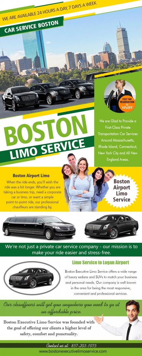 Reserve our Boston Limo Service at any time at https://www.bostonexecutivelimoservice.com 

Visit Here : 

https://www.bostonexecutivelimoservice.com/our-services/ 
https://www.bostonexecutivelimoservice.com/our-fleet/ 

Find Us : https://goo.gl/maps/jhLYPkLqim22 

A benefit to using Boston Limo services can make phone calls or finish up any work you may need to do. If you have a meeting you need to get to clear across town, call a vehicle service to pick you up. While a professional take care of the driving, you can handle any phone calls, emails or paperwork you might need to finish up before your meeting. If you were driving, you wouldn't be able to perform these kinds of tasks.

Our Services : 

Boston Car Service 
Boston Limo Service 
Boston airport limo service 
Boston car service Logan 
Limo Service To Logan Airport 

Call Us : 857-203-1075 
Email : info@bostonexecutivelimoservice.com 

Social Links : 

https://twitter.com/TownCarBoston 
https://www.facebook.com/BostonExecutiveLimo/ 
https://www.instagram.com/towncarboston/ 
https://plus.google.com/103633211826108850232 
https://in.pinterest.com/airportlimoboston/ 
https://www.youtube.com/channel/UCjMPYp--iNry5O3I-niJXpQ