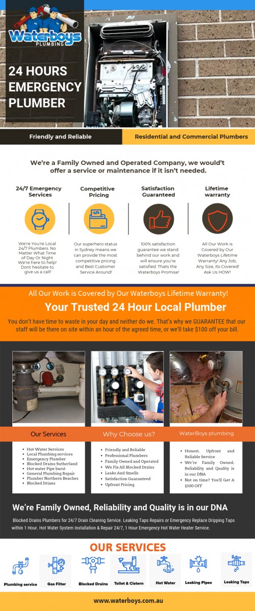 24 Hours Emergency Plumber repair by skilled plumbers for your easy life AT https://waterboys.com.au/general-plumbing-repair
Find Us On Google Map : https://goo.gl/maps/WXJtBgYzAf4mW7Fc7
There is no time or alarm for the problem. Similarly, there is no time for issues in our house due to gas leakage, water pipe leakage, or blocked drains. These all things are very irritating, and we can not live comfortably in our house when these hurdles come then we want plumber services and its not always possible to get plumbing services at any time, but in Sutherland waterboys plumbing has made your work easy as they are 24 hrs available.
Phone 02 8015 6122
Social :
https://itsmyurls.com/plumbingrepair
https://www.diigo.com/profile/gutterleakrepair
https://www.reddit.com/user/blockeddrainssydney
http://blockeddrainssydney.strikingly.com/