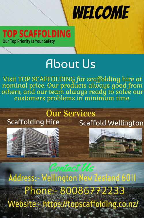 TOP SCAFFOLDING offer portable scaffolding. We provide worksheets throughout New Zealand with safe and heavy duty portable scaffolding for sale and expansion scaffolds. For more info visit to:- https://topscaffolding.co.nz/