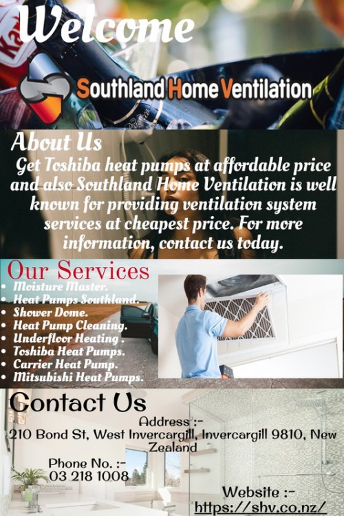 Apply today toshiba heat pump at your home and office at very low cost from Southland Home Ventilation. Because we have been in this field for a long time, our team has a lot of experience and knowledge. So go to our website today and find out more.	

https://shv.co.nz/products/heat-pumps/