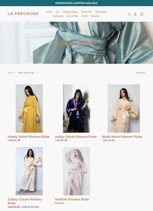 Soft cotton pajamas, silk pajamas, silk Kimono Robes, satin pajamas, Kimono robes for sale, Kimono dressing gown, Cheap kimono robes, Kimono robes for women, Wedding robes for bride, Online kimono robes.

Read more:- https://laprecieuse.sa.com/collections/kimono-robes

LA PRÉCIEUSE is a luxury brand that you can wear all night all day.  Our story comes from loving luxury nightwear and loungewear that gives you comfort with style.

#luxury #loungewear #nightwear #silk #Mulberry #eyemasks #highQuality #eyemasks #sleepwell #comfort #happy #love #silkcare #pillowcase #silkpajamas #newyear #2021 #behappy #beyou #musthave #pajams #riyadh #saudi