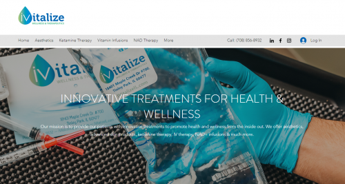 IVitalize Wellness and Therapeutics offers Ketamine Infusions for mental health and chronic pain, IV Therapy, NAD, Aesthetics in Tinley Park and Chicago Illinois

Read more:- https://www.ivitalizeil.com/

Our growing list of IV therapy and IV infusions are aimed at restoring overall well-being. Our IV treatment can provide relief from pain, nausea, illness, fatigue, headaches, mental health conditions, and more! Our licensed providers offer years of experience specializing in Aesthetics, Skin Care, Vitamin Infusions, Acute & Chronic Pain Relief, Weight Loss, Migraine Relief, & more!

#KetamineTherapyinillinois #IVTherapyinillinois #DepressionKetamineTherapy #Anxietytreatment #Aestheticsinillinois #VitaminInfusioninillinois
