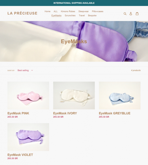 We sell best online eye masks. We sell best online eye mask pink, eye mask ivory, eye mask greyblue and eyemask violet. We offer best silk pajamas, silk Kimono Robes, satin pajamas .

Read more:- https://laprecieuse.sa.com/collections/eyemasks

LA PRÉCIEUSE is a luxury brand that you can wear all night all day.  Our story comes from loving luxury nightwear and loungewear that gives you comfort with style.

#luxury #loungewear #nightwear #silk #Mulberry #eyemasks #highQuality #eyemasks #sleepwell #comfort #happy #love #silkcare #pillowcase #silkpajamas #newyear #2021 #behappy #beyou #musthave #pajams #riyadh #saudi