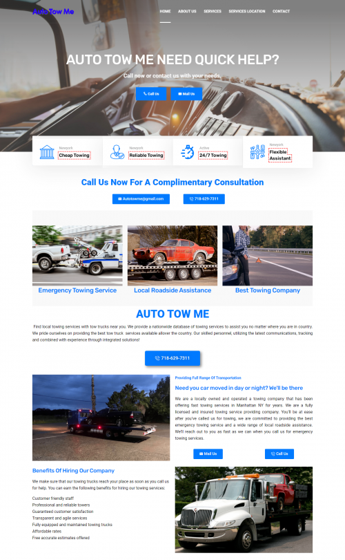 We are a locally owned and operated a towing company that has been offering fast towing services in Manhattan NY for years. Best and Affordable Tow truck services in New York.

Read more:- https://autotowme.com/

We are a locally owned and operated a towing company that has been offering fast towing services in Manhattan NY for years. We are a fully licensed and insured towing service providing company. You’ll be at ease after you’ve called us for towing, we are committed to providing the best emergency towing service and a wide range of local roadside assistance. We’ll reach out to you as fast as we can when you call us for emergency towing services.

#AutotowNewYork #TowingcompanyNewYork #TowingcompaniesNewYork #TowCompanyNewYork #TowcompaniesNewYork #TowingserviceNewYork #TowingserviceNewYorkCity #Towtrucknearme #Towingnearme