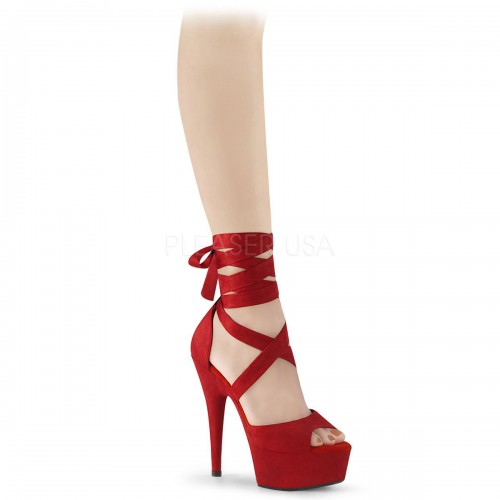 delight 679 6 heel 1 3 4 platform criss cross ankle wrap sandal in red 6