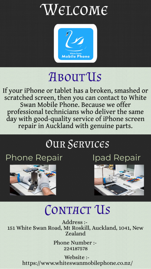 We offer a trained team for iPhone battery replacement in NZ at a suitable price. All of our battery replacement services are available for a great price and a full list of our deals, along with a price list. Call us today at - 0226441875.

https://www.whiteswanmobilephone.co.nz/services/