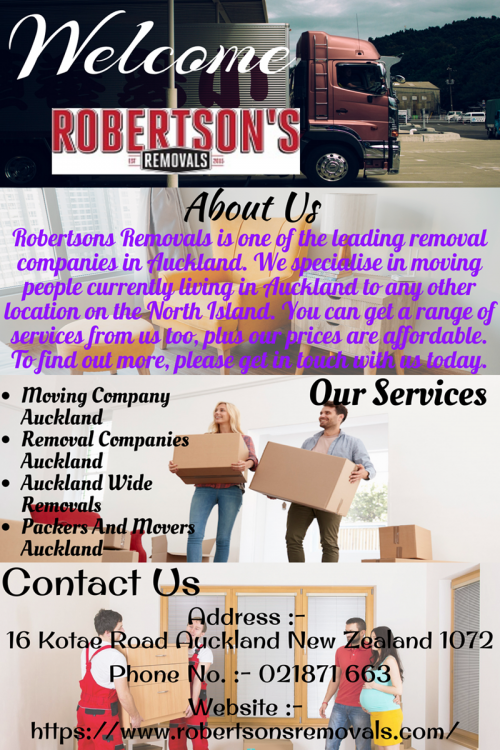We are one of the best leading firm in whole removal companies in Auckland. Because we provide cost-effective & exceptional house/commercial removal services to our customers. Visit our website for more info.

https://www.robertsonsremovals.com/