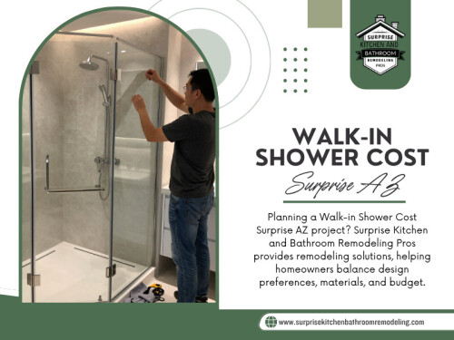 When homeowners compare Walk-in shower cost Surprise AZ, it is tempting to focus on the products they can see. Tile has a price. Glass has a price. Fixtures have a price. But installation can also involve demolition, preparation, waterproofing, drainage work, plumbing, surface repair, storage features, and other details.

Address: 14239 W Bell Rd, UNIT 218, Surprise, AZ, 85374
Phone Number: +1(623) 294-8138