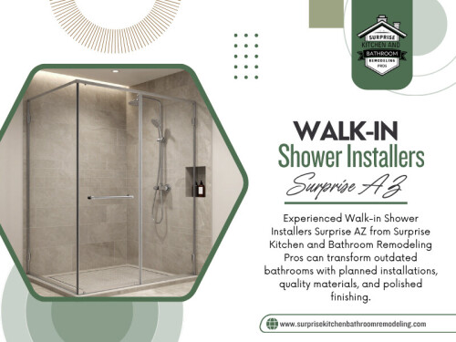Experienced Walk-in shower installers Surprise AZ can consider spacing, water control, fixture placement, wall conditions, and the way the shower connects to the rest of the bathroom. That matters even more in smaller bathrooms, where one misplaced feature can make the entire room feel cramped.

Address: 14239 W Bell Rd, UNIT 218, Surprise, AZ, 85374
Phone Number: +1(623) 294-8138