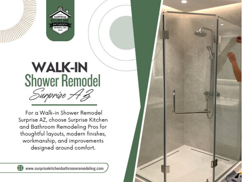 Water spots, soap residue, hair, dust, and everyday use eventually show up. Large-format tile may mean fewer grout lines. Certain wall systems may offer simpler cleaning. Smooth surfaces can sometimes be easier to maintain than heavily textured ones. During a Walk-in shower remodel Surprise AZ, think about Saturday-morning cleaning as much as installation day.

Address: 14239 W Bell Rd, UNIT 218, Surprise, AZ, 85374
Phone Number: +1(623) 294-8138