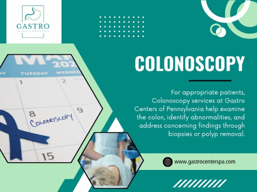 A colonoscopy lets a physician examine the inside of the colon. It may be used to investigate problems such as rectal bleeding or lasting bowel changes, and it can also form part of colorectal cancer screening.

Gastro Centers of Pennsylvania

Our Location:
King of Prussia: 216 Mall Blvd #120, King of Prussia, PA 19406, United States
Find Us On Google Map: https://maps.app.goo.gl/urcTXbfAmHQzMY5V7