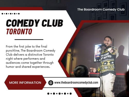 At a Comedy club Toronto venue, that connection can feel particularly noticeable because the audience and performer are often much closer than they would be at a large concert or theatre production.

The Boardroom Comedy Club Toronto
Address:1350 St Clair Ave W, Toronto, ON M6E 1C4, Canada
Phone: +14168348654

Find us on Google Map: https://maps.app.goo.gl/vtnh9Yb8t34dWcRn7
