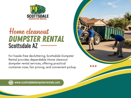 A Home cleanout dumpster rental Scottsdale AZ can be planned around the actual contents rather than the size of the room alone. A small bedroom filled with furniture may produce more waste than an entire room containing mostly loose paper and clothing.

Scottsdale Dumpster Rental
Address: 4141 N Scottsdale Rd, #308, Scottsdale, AZ, 85251, USA
Phone: (602) 483-6363
