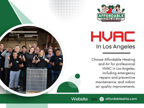 Weather patterns in Southern California create different HVAC demands than many other parts of the country. Professionals experienced with HVAC in Los Angeles understand how extended summers, dry conditions, and varying neighborhood climates affect heating and cooling systems.

Affordable Heating And Air
Address: 9601 Cozycroft Ave Unit 1, Chatsworth, CA 91311, United States
Phone Number: (818) 722-1332