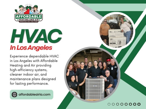 Choosing experienced HVAC services Los Angeles from Affordable Heating And Air gives homeowners access to knowledgeable professionals who understand local conditions, value preventive maintenance, and deliver dependable service that keeps heating and cooling systems performing efficiently for many years to come.

Affordable Heating And Air
Address: 9601 Cozycroft Ave Unit 1, Chatsworth, CA 91311, United States
Phone Number: (818) 722-1332