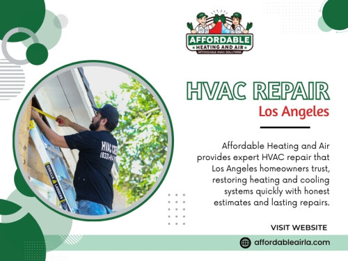 A comfortable home depends on more than a working heating and cooling system—it depends on choosing the right professionals to care for it. Whether you're scheduling seasonal maintenance or need HVAC repair Los Angeles, selecting an experienced company can reduce future expenses while improving comfort throughout the year.

Affordable Heating And Air
Address: 9601 Cozycroft Ave Unit 1, Chatsworth, CA 91311, United States
Phone Number: (818) 722-1332